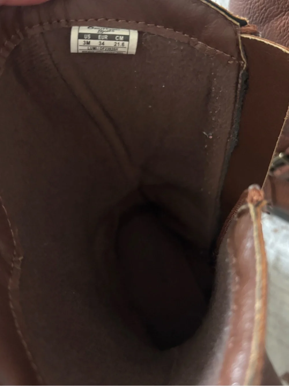 Girls’ Brown Leather Mid-Calf Boots